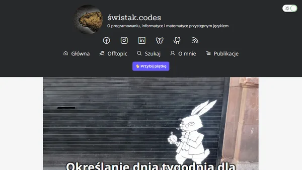 Określanie dnia tygodnia dla dowolnej daty
