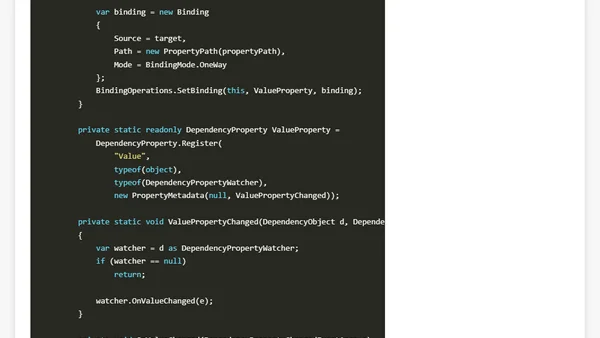 Detecting dependency property changes in WinRT