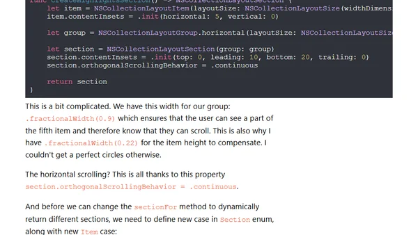 Building Instagram profile screen with Compositional Layout