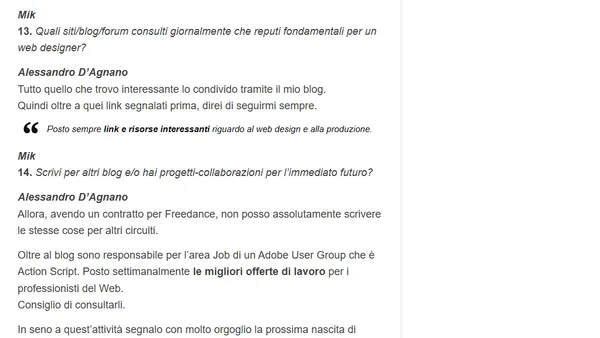 Web design e Blog: Intervista ad Alessandro D’Agnano – seconda parte
