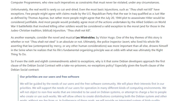 Debian, Philosophy, and People