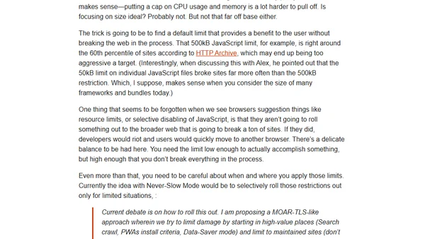 Limiting JavaScript?
