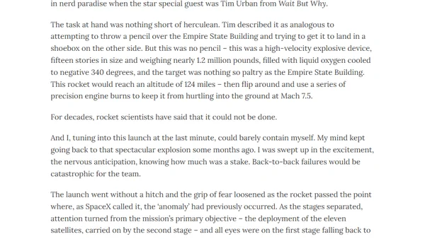 Down to Earth: SpaceX and the Return of Limitless Ambition