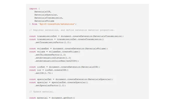 Writing volumetric refraction in glTF 2.0