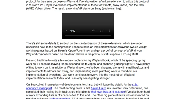 Status update, July 2019