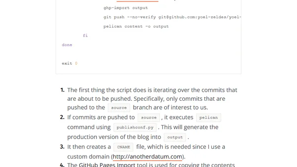 Pelican and GitHub Pages workflow