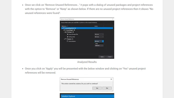 Tidy up - Unused Project and Nuget package reference using Visual Studio 2019