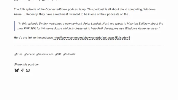 ConnectedShow Podcast - PHP SDK for Windows Azure