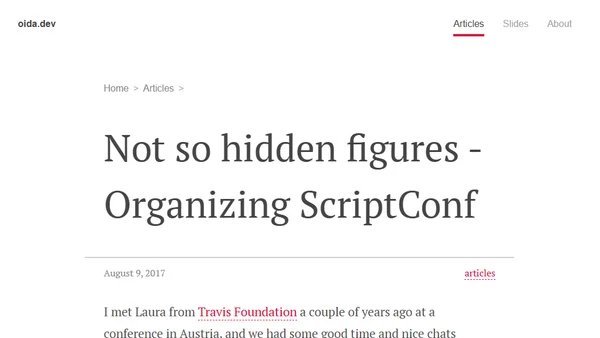 Not so hidden figures - Organizing ScriptConf