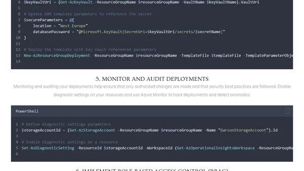 Best Practices for Secure IaC Deployment with Azure ARM templates