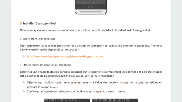 Installer CyanogenMod sur un HTC One (M8)