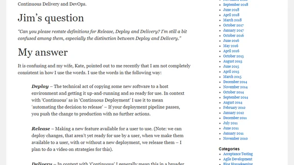 Are we ‘Deploying’, ‘Releasing’ or ‘Delivering’?