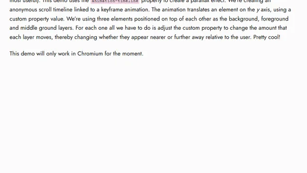 Scroll Timeline Parallax Effect