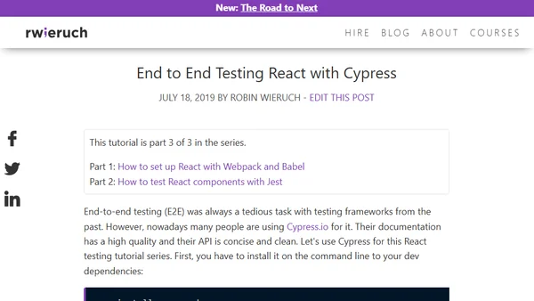 End to End Testing React with Cypress