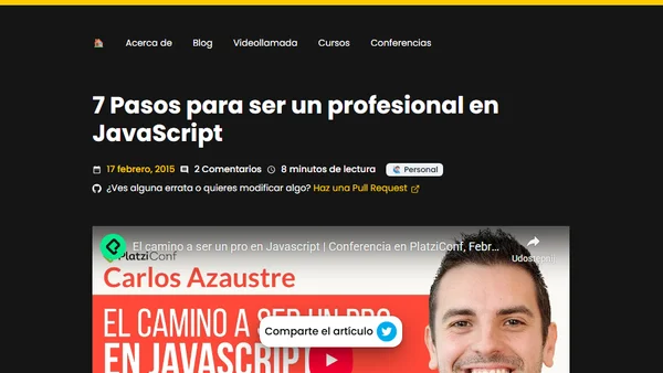 7 Pasos para ser un profesional en JavaScript