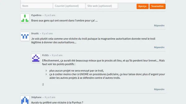 La Fondation GNOME attaquée par un patent troll : c'est terminé !