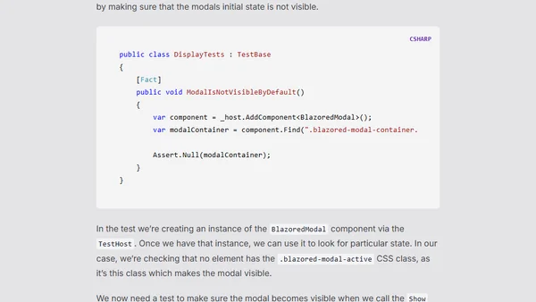 Introduction to Blazor Component Testing