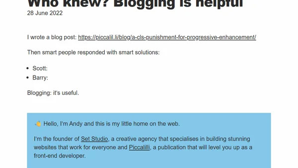 Who knew? Blogging is helpful