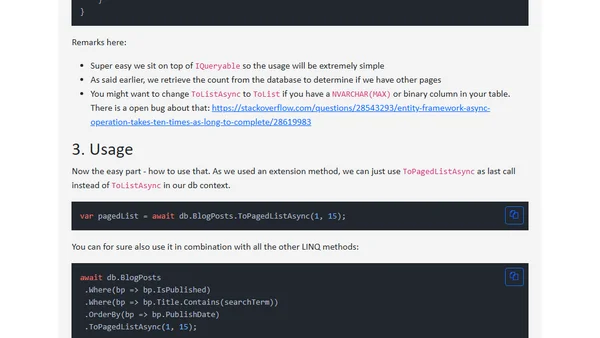 Easy Pagination for Entity Framework in 3 steps