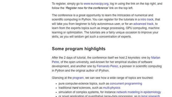 Euroscipy 2011: early bird deadline soon