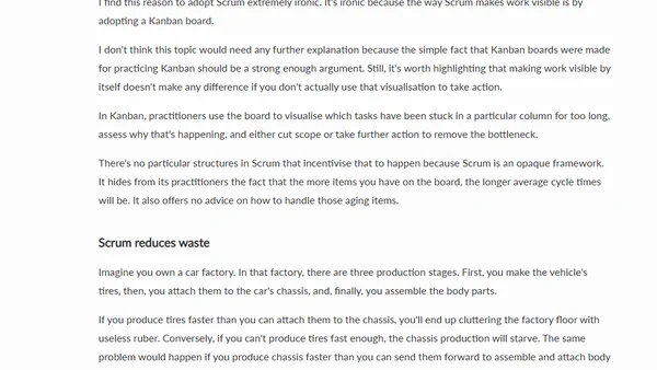 You don't need Scrum. You just need to do Kanban right.