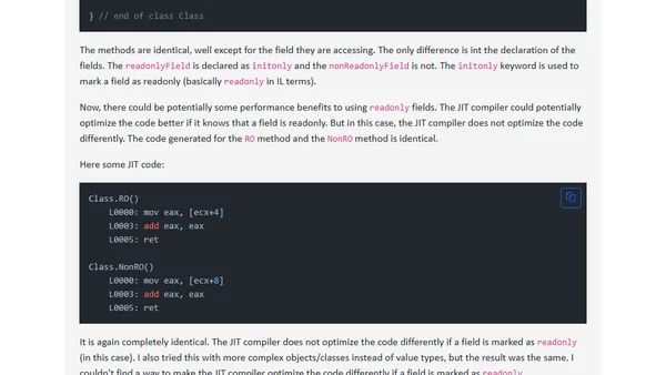 Does readonly make your code faster?