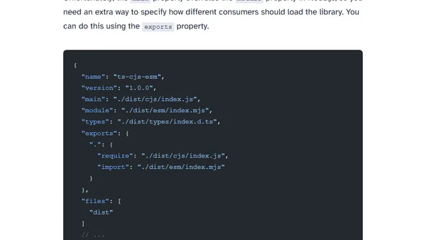 Create npm package with CommonJS and ESM support in TypeScript