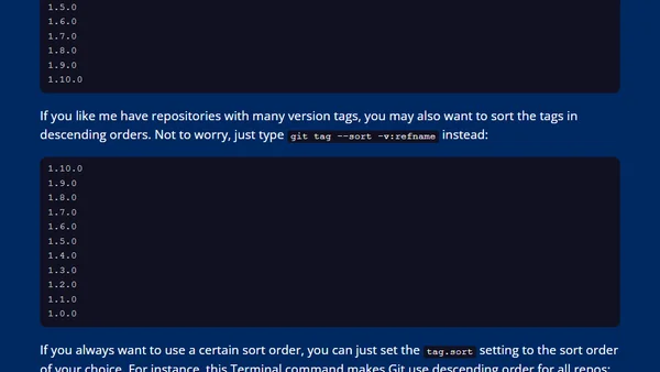 Sort git tags like a pro