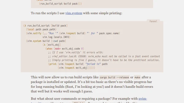 Packing Neovim with Fennel