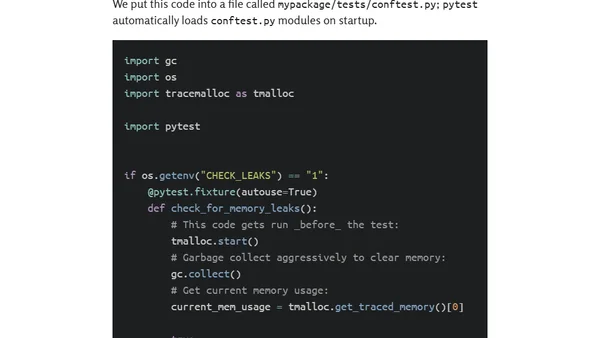 Catching memory leaks with your test suite