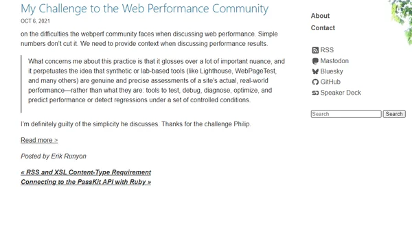 My Challenge to the Web Performance Community