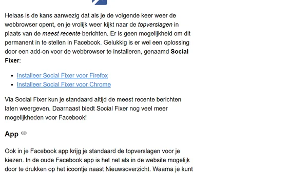 Facebook Topverslagen