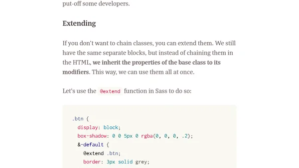 Should You Chain or Extend CSS Classes?