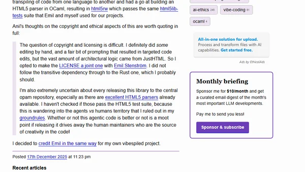 AoAH Day 15: Porting a complete HTML5 parser and browser test suite