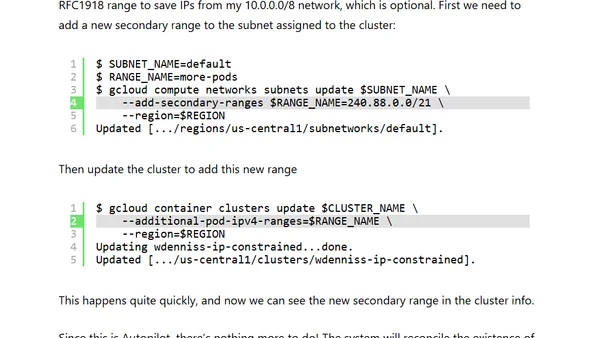 Adding Pod IP ranges to GKE clusters