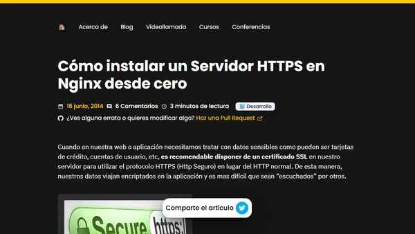 Cómo instalar un Servidor HTTPS en Nginx desde cero