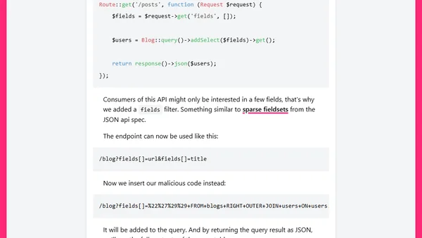 Unsafe SQL functions in Laravel