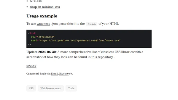 Classless Css Libraries