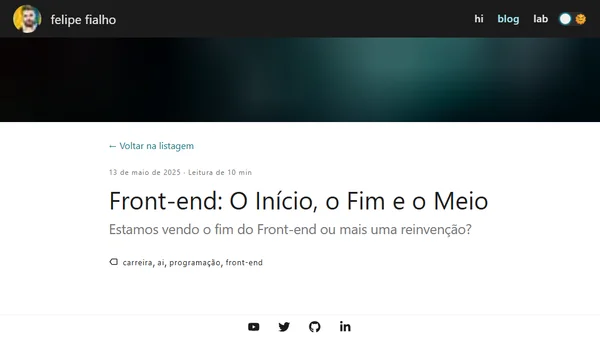 Front-end: O Início, o Fim e o Meio
