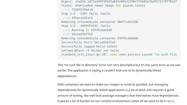Creating Smaller Docker Images Part #4: Static Binaries