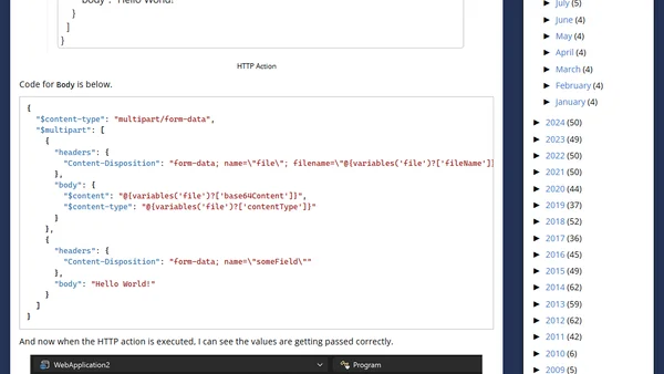 Azure Logic Apps (Consumption): HTTP Action to POST multipart/form-data with Files and Fields