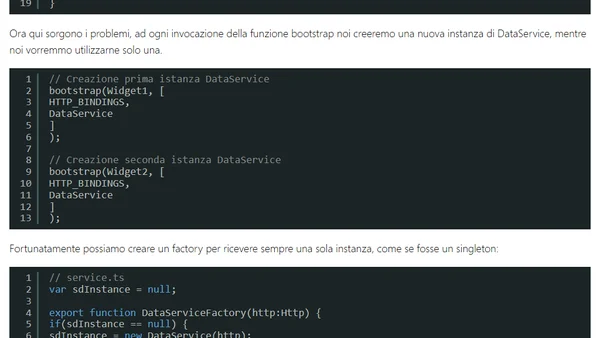Angular2: condividere un servizio tra più apps