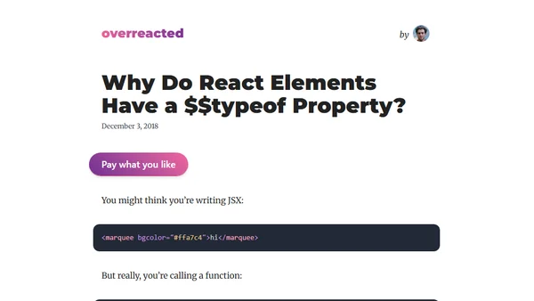 Why Do React Elements Have a $$typeof Property?