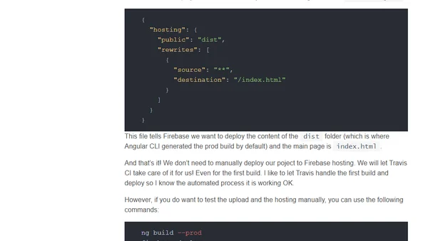 Continuous Integration with Angular CLI + Travis CI + Firebase Hosting + Greenkeeper + Github