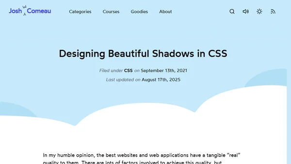 Designing Beautiful Shadows in CSS