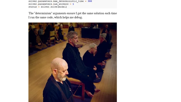 Optimizing a Meditation Retreat with a SAT Solver