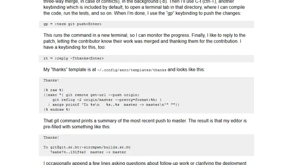 Configuring aerc for git via email