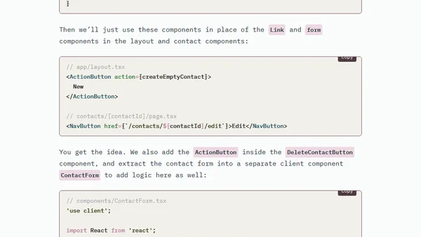 Rebuilding "Remix Contacts" in Next.js 14 with Transitions, Server Actions and Prisma