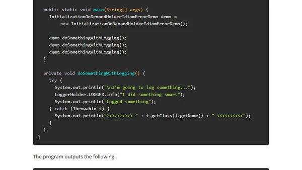Initialization-on-Demand Holder Idiom in Java