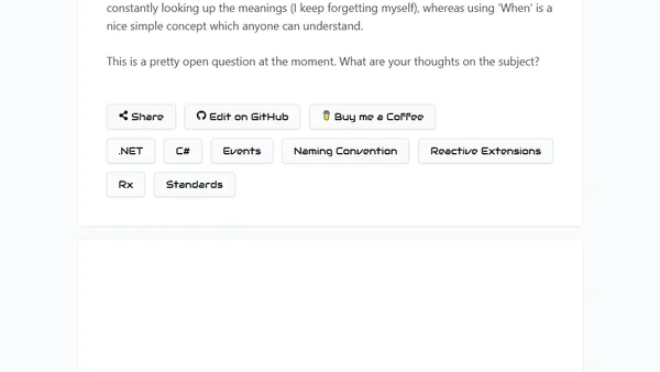 Reactive Extensions (Rx) - Part 3 - Naming Conventions